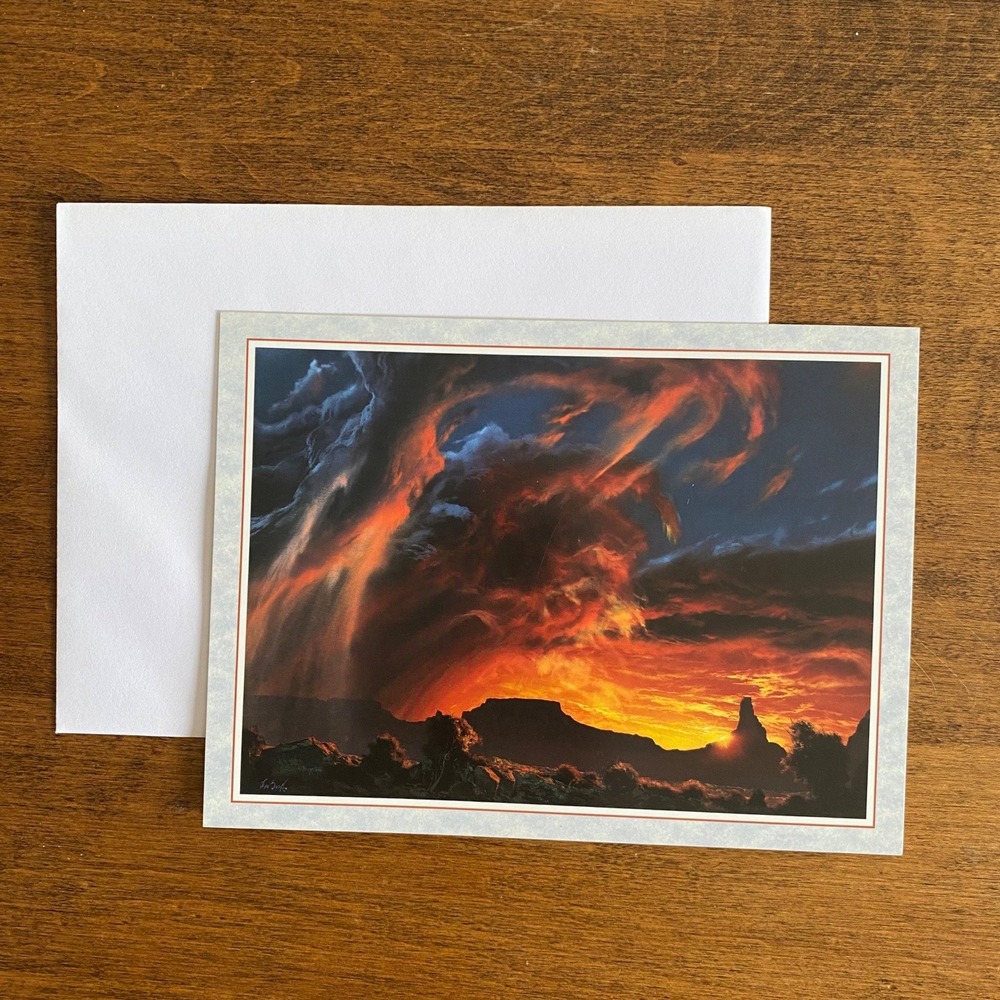 6-pk Dale TerBush Leanin' Tree LOVE Greeting Cards Southwest Sunset Clouds VTG